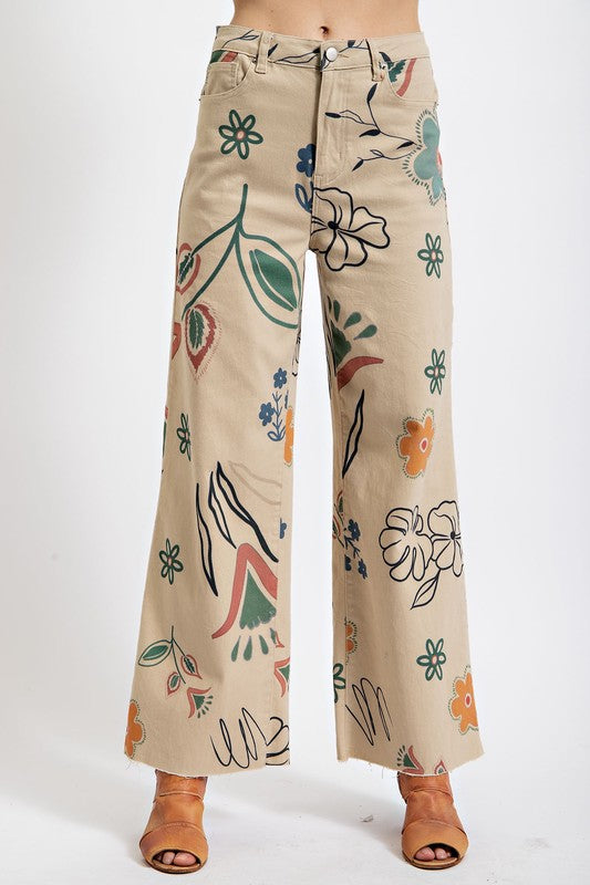 Doodle Printed High Rise Pants | JQ Clothing Co.