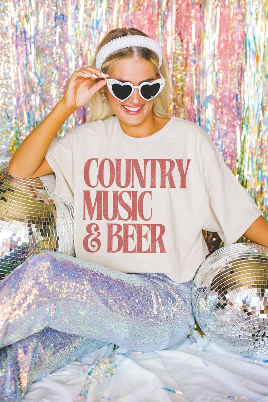 Country Music and Beer Graphic Tee