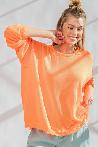 Neon Orange Knitted Sweater | JQ Clothing Co.