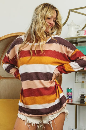 Colors of Fall Striped Sweater | JQ Clothing Co.