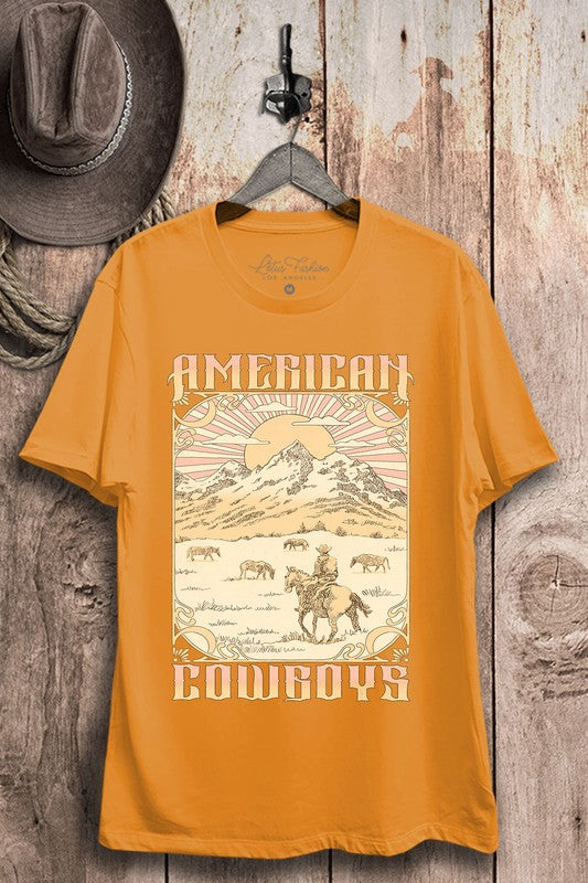 American Cowboys Mustard Graphic Tee | JQ Clothing Co.