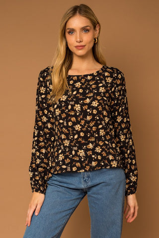 Ditsy Black Floral Printed Blouse | JQ Clothing Co.