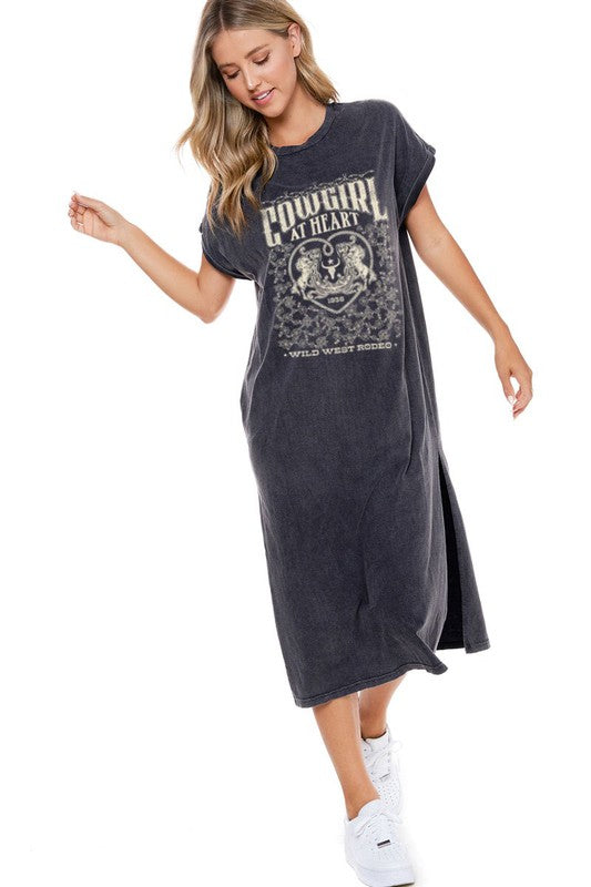 Cowgirl at Heart Graphic Tee Dress | JQ Clothing Co.