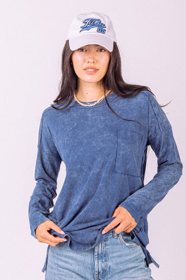 Raw Seam Washed Knit Top | JQ Clothing Co.