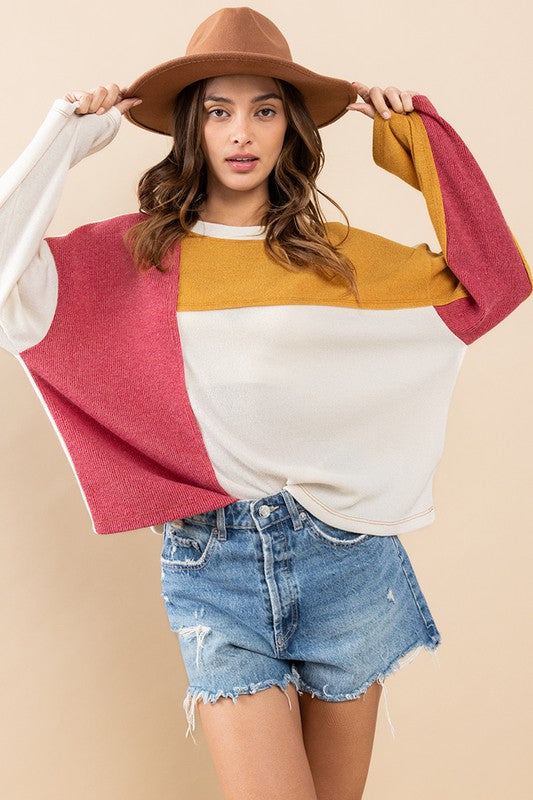 Soft Knit Jersey Colorblock Sweater | JQ Clothing Co.
