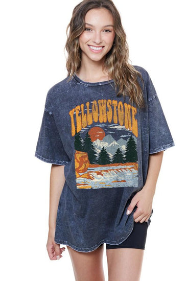 Retro Yellowstone Mineral Washed Tee | JQ Clothing Co.