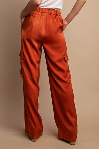 Falls Satin Cargo Pants w/Side Pockets | JQ Clothing Co.