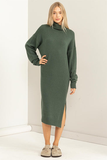 Too Cute Turtleneck Sweater Midi Dress | JQ Clothing Co.