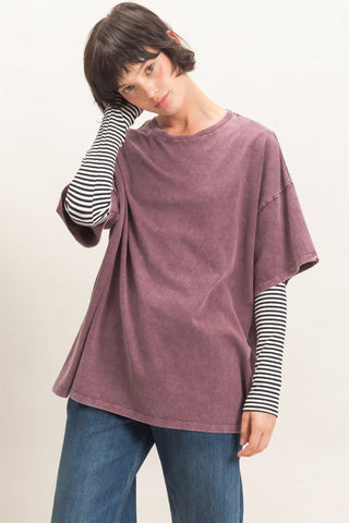 Mineral Wash Oversized Crew Tee