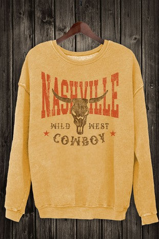 Nashville Wild West Cowboy Mineral Sweatshirt | JQ Clothing Co.