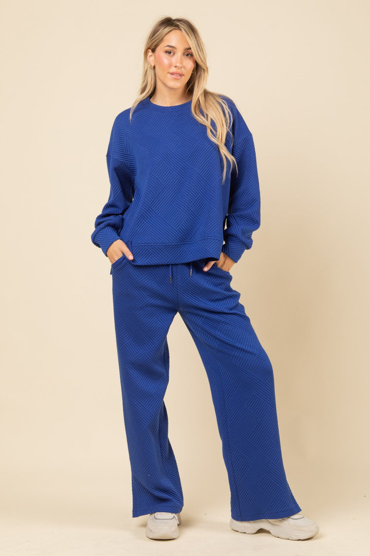 Quilted Double Knit Loungewear Set