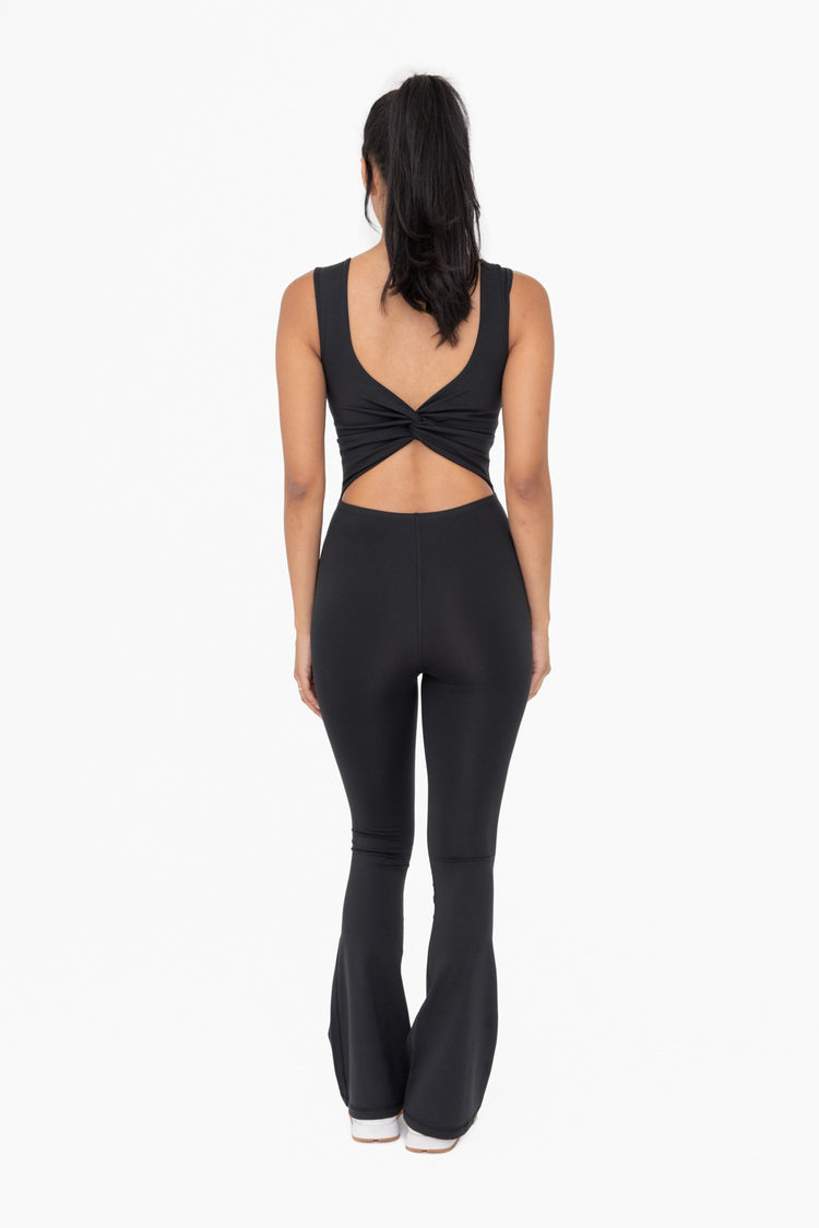 Venice Twisted Back Flared Jumpsuit
