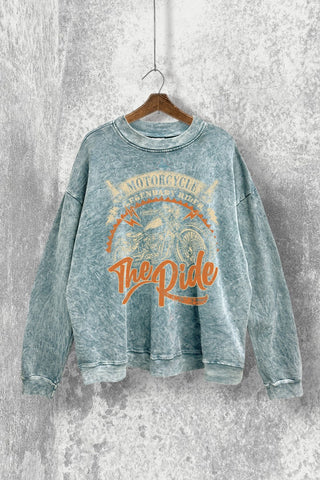 The Ride Motorcycle Washed Sweatshirt | JQ Clothing Co.