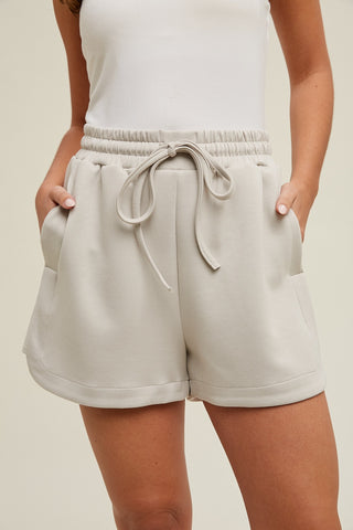 Scuba Drawstring Shorts, Side Detail | JQ Clothing Co.