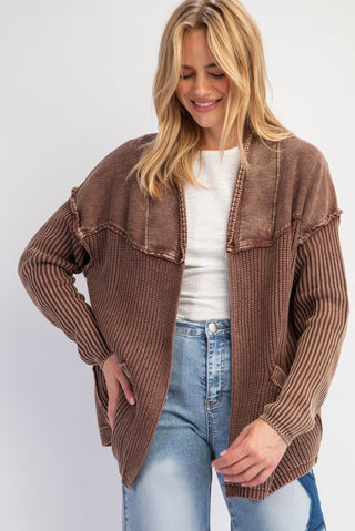 Coffee Anyone Mix Knit Cardigan | JQ Clothing Co.