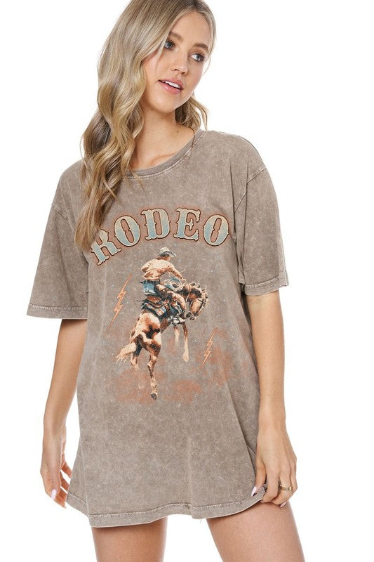 Rodeo Cowboy Vintage Graphic Washed Top | JQ Clothing Co.