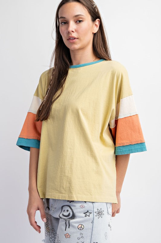 Colorful Color Blocked Top