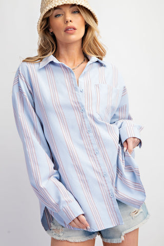 Savvy Curvy Stripe Button Down | JQ Clothing Co.