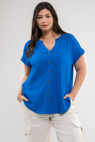 The Rolled Sleeve Woven Top