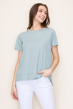 Bottom Detail Round Neck Basic