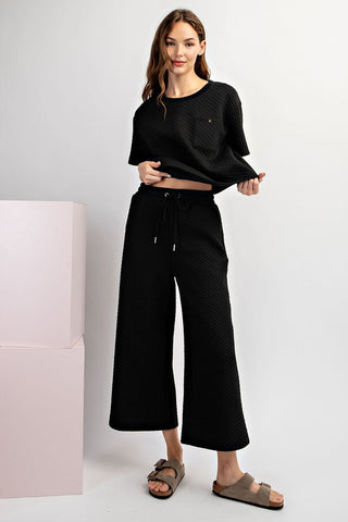 Textured Straight Leg Pants