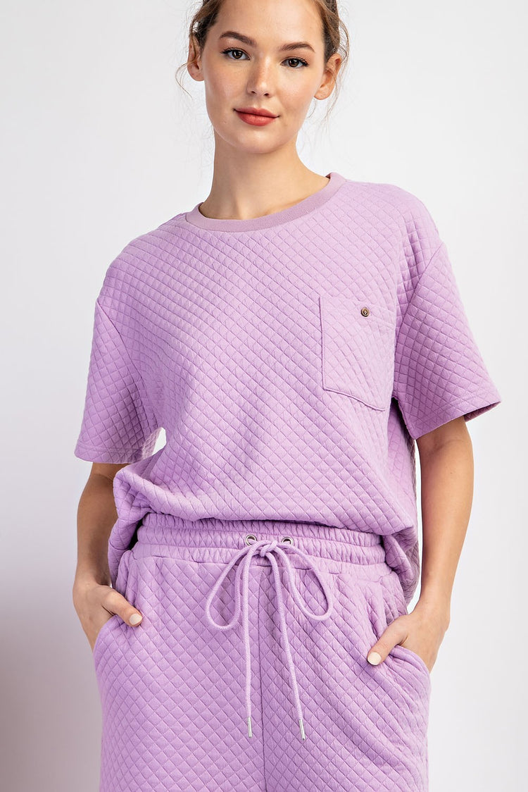 Lavender Textured SS Top | JQ Clothing Co.