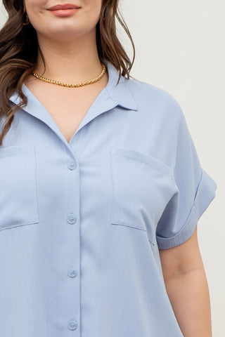 The Curvy Short Fold Button Down