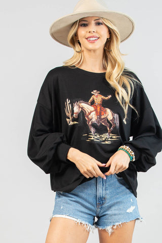 Gina Western Cowboy Sweatshirt | JQ Clothing Co.