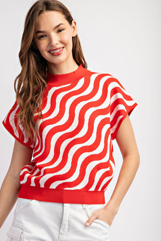 Swirl Printed Short Sleeve Top | JQ Clothing Co.
