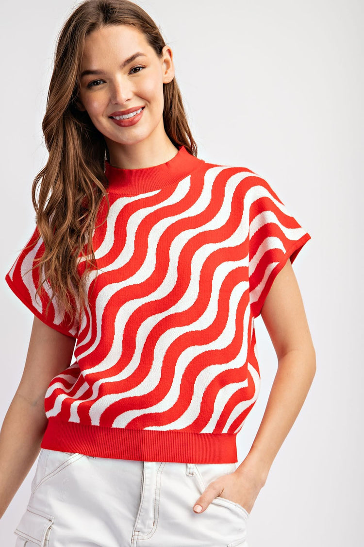 Swirl Printed Short Sleeve Top | JQ Clothing Co.