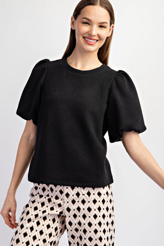 Textured Puff Sleeve Blouse | JQ Clothing Co.