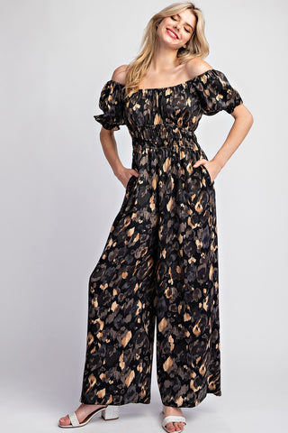 Digital Print Puff Sleeve Jumpsuit | JQ Clothing Co.