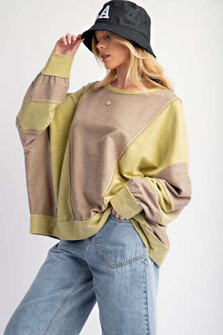 Mocha Lemon Stripe Mix Top | JQ Clothing Co.