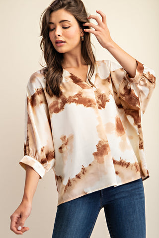 Loose Fit Satin Printed Blouse | JQ Clothing Co.