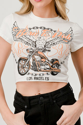 Born To Ride Graphic Crop Top | JQ Clothing Co.