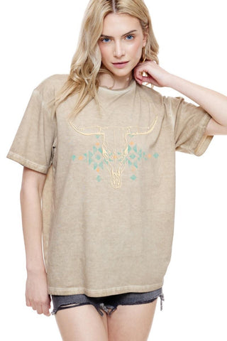 Puff Aztec Longhorn Vintage Tee | JQ Clothing Co.