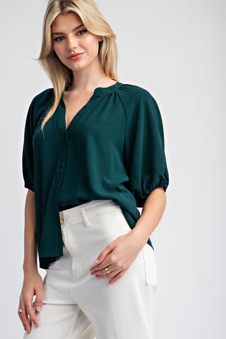 Confident Solid 1/2 Sleeve Blouse | JQ Clothing Co.