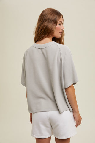 Easy-Going Boxy Waffle Knit Top