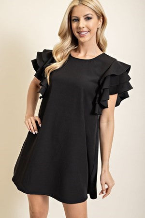 Exciting Ruffle Sleeve Shift Dress | JQ Clothing Co.