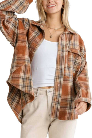 Brown Mix Plaid Shacket | JQ Clothing Co.