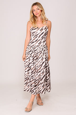 Dreamy Cream/Brown Print Dress | JQ Clothing Co.