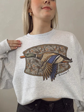 Ash Grey Camo Flyer Graphic Sweatshirt