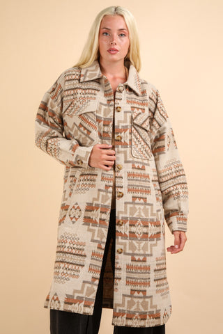 Aztec & Plaid Printed Shacket | JQ Clothing Co.