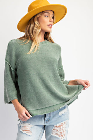 Judicious Juniper Min Washed Sweater | JQ Clothing Co.