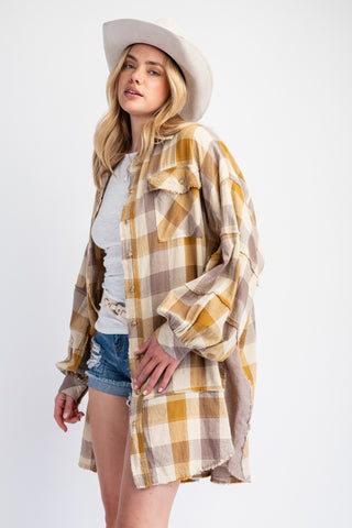 Oversized LS Plaid Shirt Dress | JQ Clothing Co.