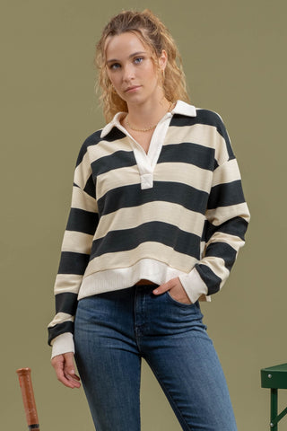 Wide Stripe Knit Top | JQ Clothing Co.