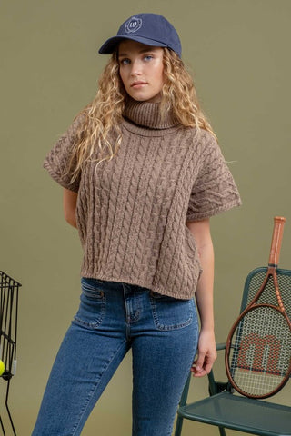 Cableknit SS Turtleneck Sweater | JQ Clothing Co.