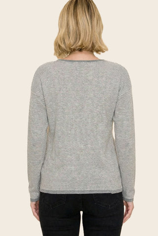 Grey Mini Waffle Textured Sweater