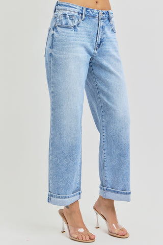 HR Ankle Boyfriend Turn Up Cuffed Jeans