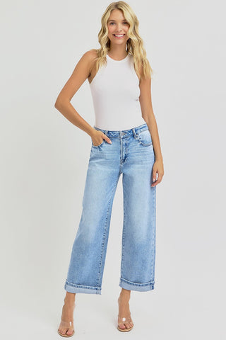 HR Ankle Boyfriend Turn Up Cuffed Jeans